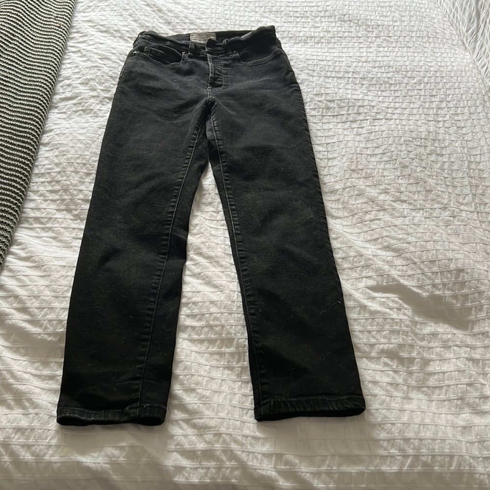 EVERLANE SIZE 27 BLACK - authentic stretch high rise cigarette jeans